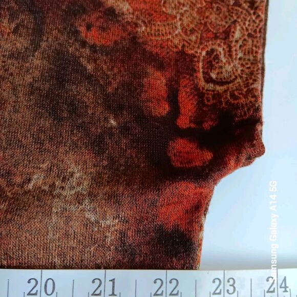 Chico's Sz 3 (US XL) Short Sleeve Brown Animal Print Open Front Sweater w/Tie - Picture 5 of 7